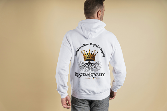 Roots & Royalty back logo hoodies