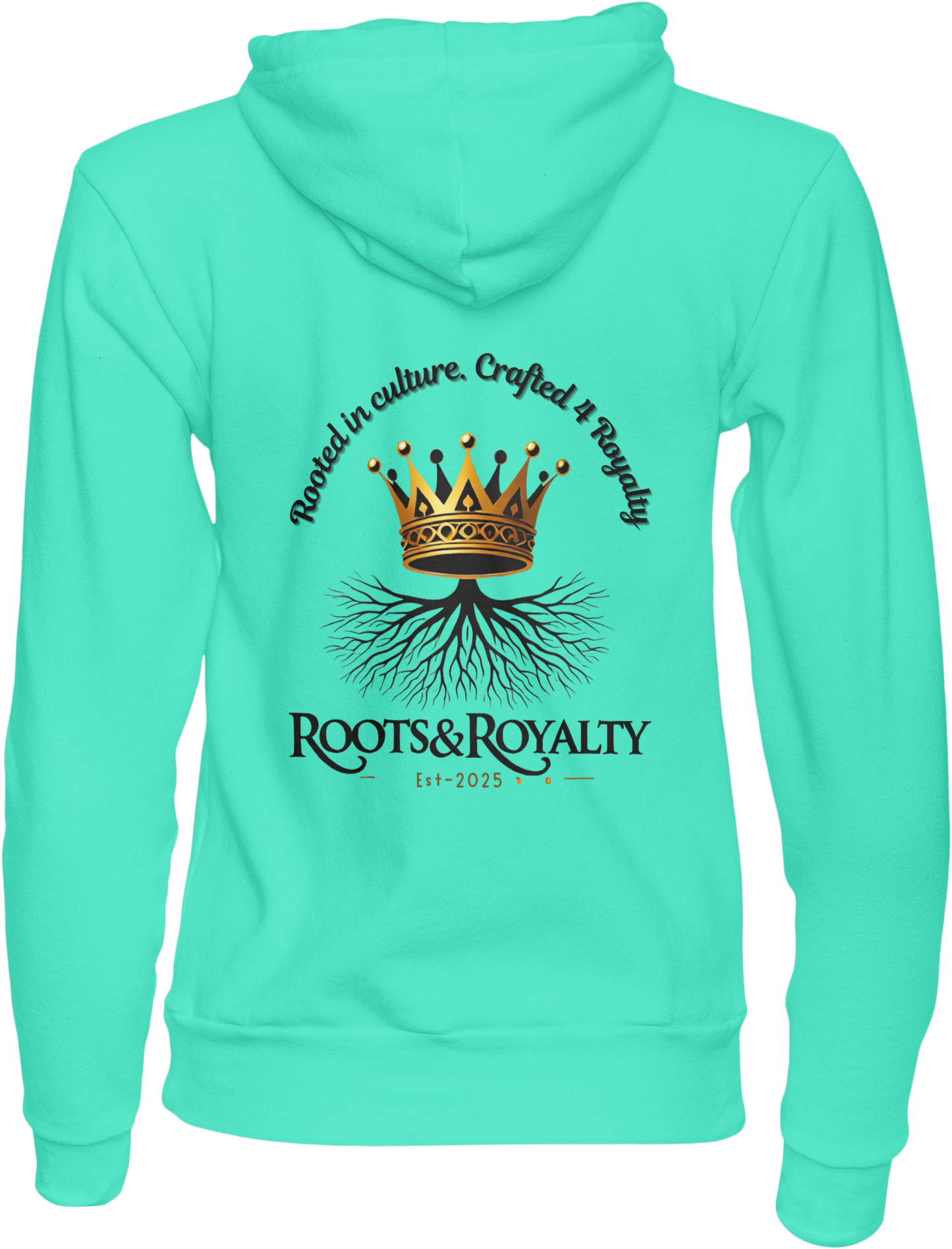 Roots & Royalty back logo hoodies
